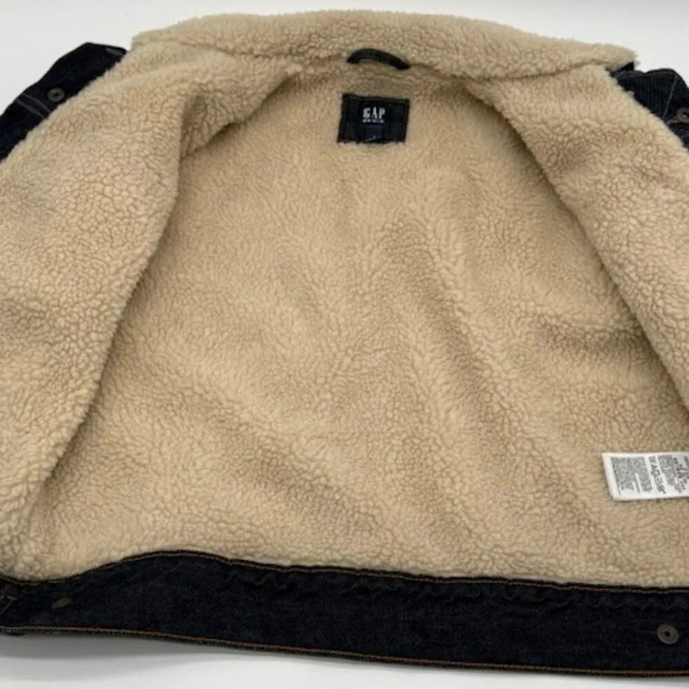Gap Kids Denim Sherpa Jacket Size M 8-9 Trucker Coat